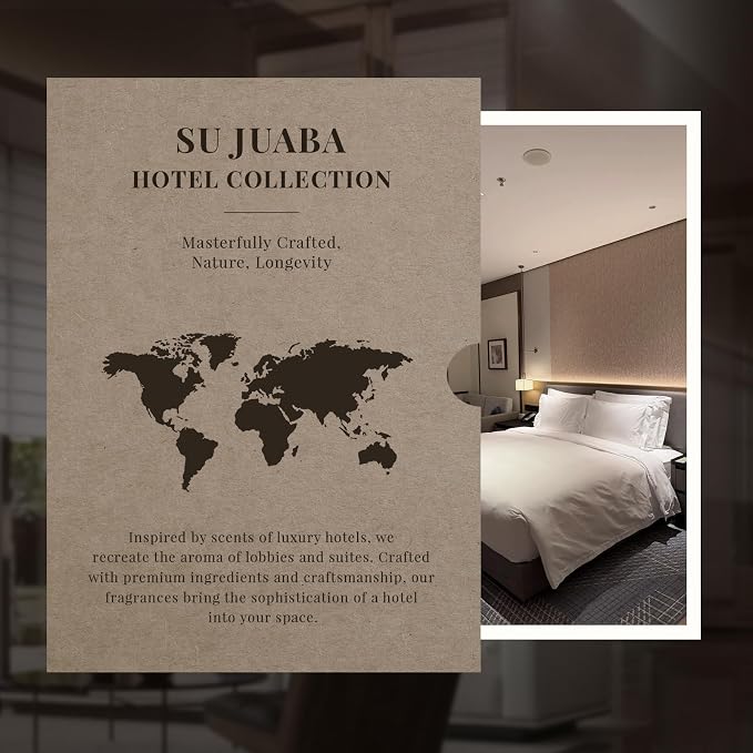 SU JUABA Hotel Collection Diffuser Oil Gift Set, Luxury Scents Inspired by Iconic Hotels, Fragrance Oil Perfect for Waterless Diffusers, Air Freshening, and DIY Crafting - 6x10mL