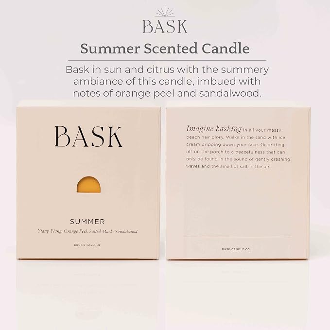 Relaxing Candles for Home by BASK - Summer Candles - Winter Candles - Gifts for Women and Men - Scent: Summer