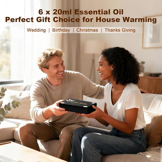 Essential Oil Set for Diffuser, 6x0.66fl oz Fragrance Oil Refill | Waterless Diffuser, Candle Making, Home Car Office Hotel, White Tea White Jasmine Sea Breeze, Aromatherapy Gift