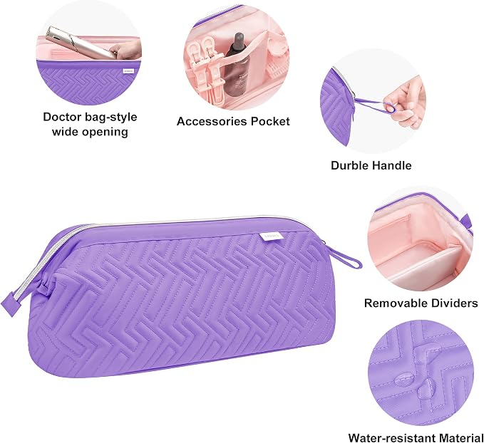 Leudes Hair Tools Travel Bag for Shark Flexstyle Carrying Case Portable Shark Hair Air Wrap Dryer Case Waterproof Dustproof Flat Curling Iron Travel Organizer (Purple)