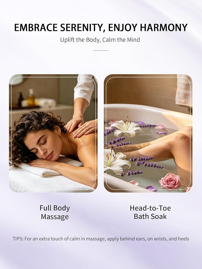 Tranquility Sleep Massage Oil 30ml (1 fl oz) – Premium Body Oil with Rare Agarwood (Oud) & Lily, Non-Greasy Fast-Absorbing Sweet Almond & Grapeseed – Eases Muscle Tension, Gua Sha & Relaxation Gift