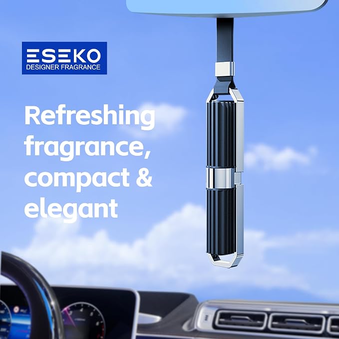 Car Air Freshener Hanging Diffuser – Mystic Woody Scent – 1 Pendant & 5 Refill Sticks – Long Lasting Fragrance – Up to 5 Months – Car Odor Eliminator – Suitable for Car & Home – Car Accessories