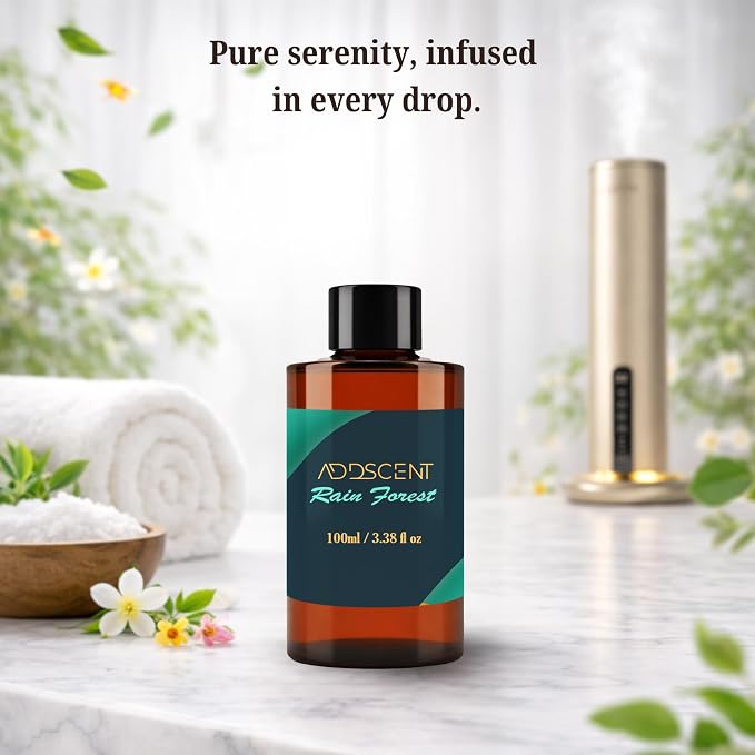 Rain Forest Fragrance Oil 100ml for Diffuser, Nature-Inspired Fresh Aroma for Bedroom Living Office Spa, Layered Citrus, Floral, and Woody Notes for Light, Airy, and Uplifting Ambience