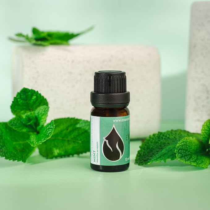 Essences Bulgaria Organic Mint Essential Oil 1/3 Fl Oz | 10ml | Mentha arvensis | 100% Pure and Natural | Undiluted | Therapeutic Grade | Family Owned Farm | Steam-Distilled | Non-GMO | Vegan