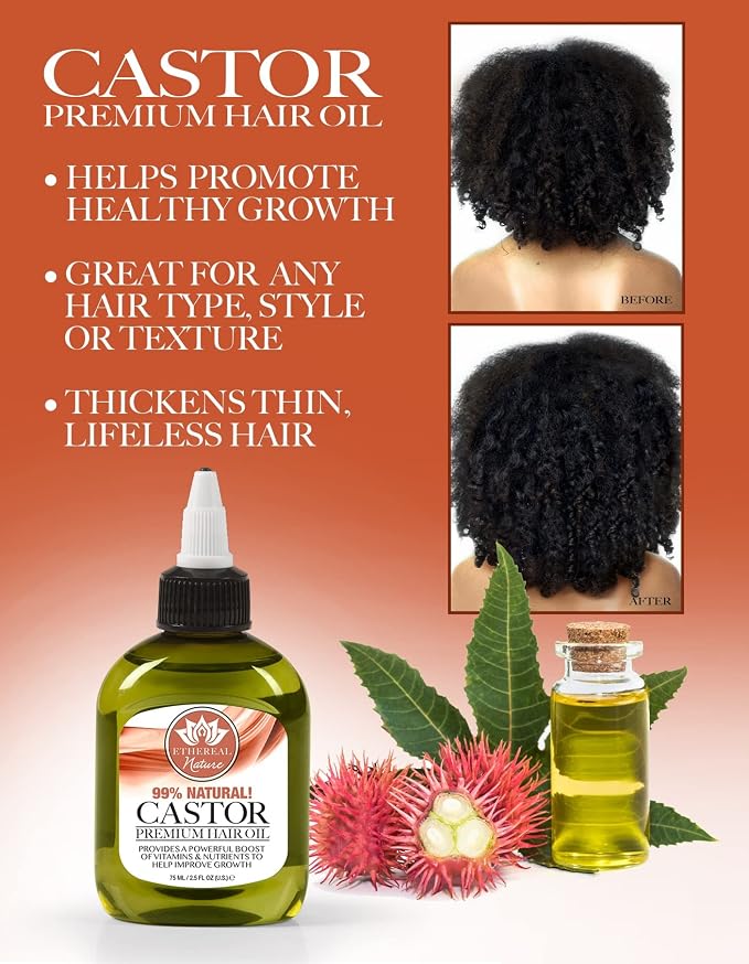 Ethereal Nature 99% Natural Hair Oil Blend Castor 7.10 fl oz