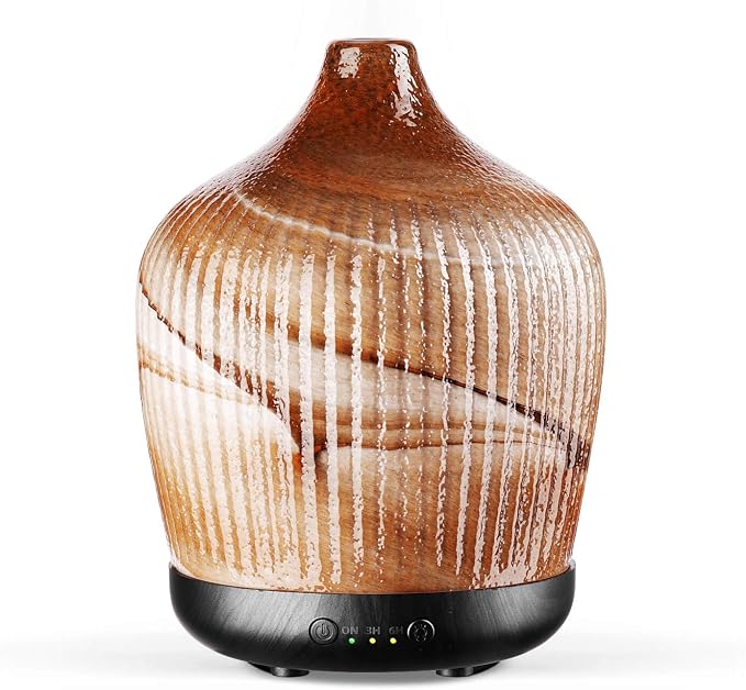 Porseme 280ml Essential Oil Diffuser, Ultrasonic Cool Mist Humidifier with Color Changing, Auto Shut-Off, 6-10 Running Hours, Aromatherapy Glass Diffusers for Home Bedroom, Office, Yoga (Deep Desert)
