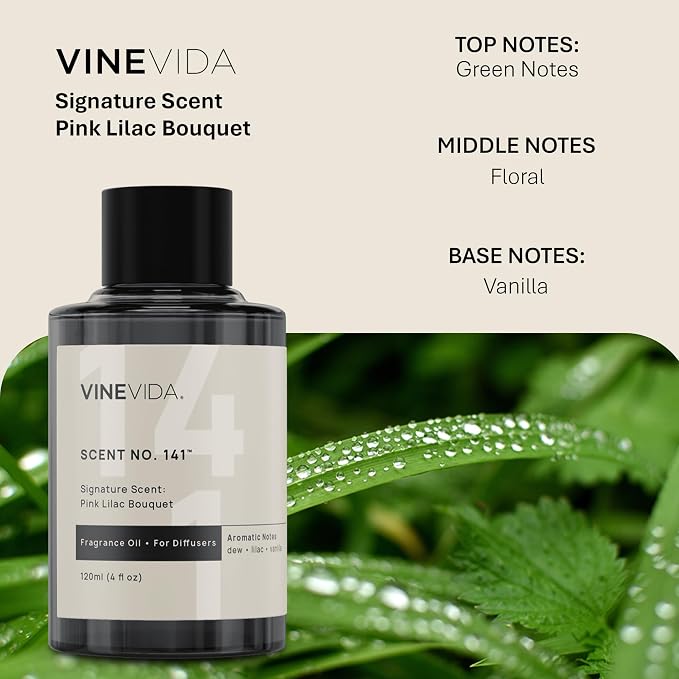 VINEVIDA [4 Oz] Inspired by: Pink Lilac Bouquet; Diffuser Oil Refill | Premium Scent Diffuser Oil for Home | Non-Toxic Fragrance