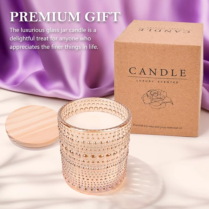 Sandalwood Candle, Candles for Home Scented, Natural Soy Wax Candle，6 oz 40 Hours Burning Time