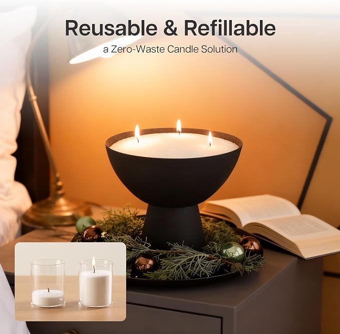 comforder Scented Candle Sand with Wicks, Pearled Candle, Wax Granules, 14oz Sand Wax Granules + 4 Wicks (White, Vanilla)