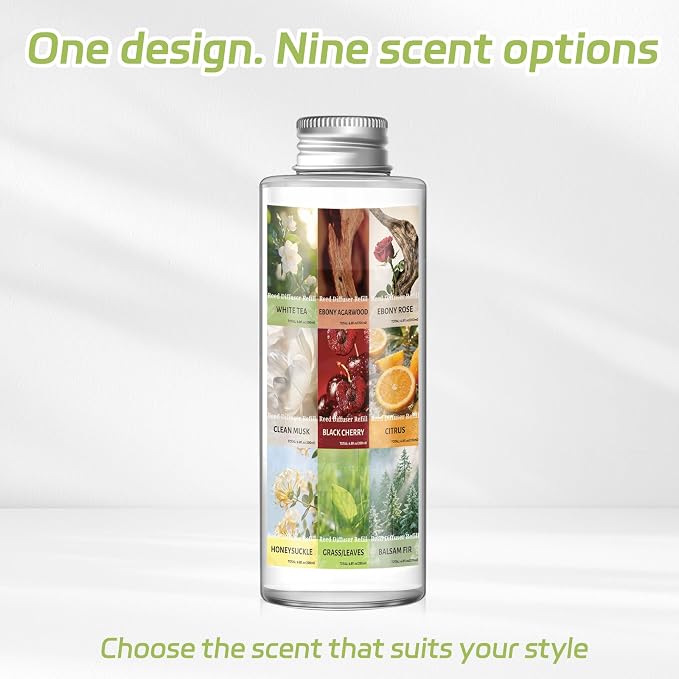 SCENTORINI Reed Diffuser Oil Refill, Fresh Cut Grass Diffuser Oil 6.76 Fl Oz, Natural Scented Essential Oil Refill Long Lasting Summer Home Fragrance for Room Spa Aromatherapy Bathroom Home Decor