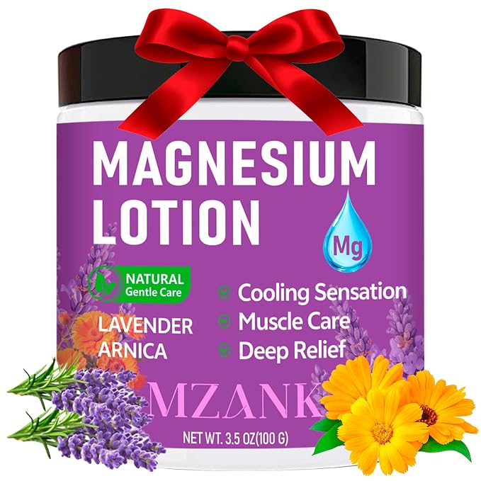 MZANK Magnesium Lotion with Lavender & Arnica – Fast-Absorbing Magnesium Cream for Restful Sleep,Muscle Relief and Relaxation,Deep Moisturizing Care for Hands,Legs,Feet,Self-Care Gift for Women