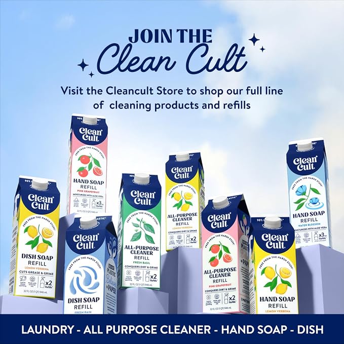 Cleancult Liquid Hand Soap Refill - Juniper Sandalwood - Gentle On Sensitive Skin - Made with Aloe Vera & Essential Oils - Eco Friendly - Paper-Based Packaging - 32 oz/1 Pack