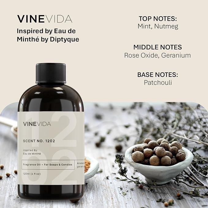 VINEVIDA [4oz] Scent No.1202 Fragrance Oil for Candle Making and Soap Making - Premium Candle Scents for Soy Candles