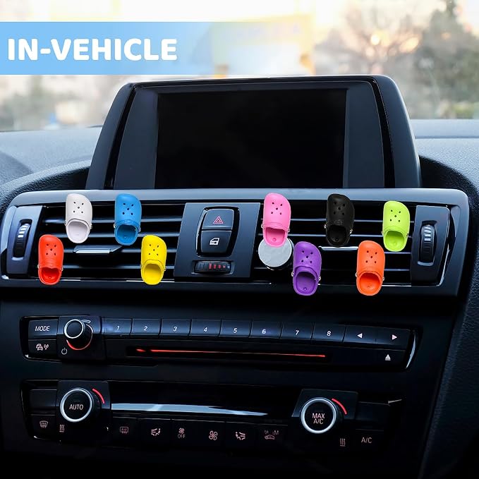 Cute Car Air Freshener, 1 Pack Shoe Shape Car Vent Clip with 2 PCS Refills Solid Fragrance Replacement Pads - Car Decor with Blue Perfume Clip - Interior Accessories for Men/Women
