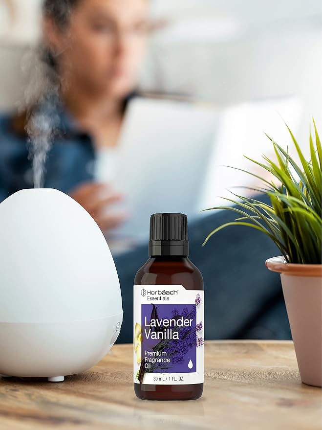 Horbäach Lavender Vanilla Fragrance Oil | 1 fl oz (30ml) | Premium Grade | for Diffusers, Candle and Soap Making, DIY Projects & More