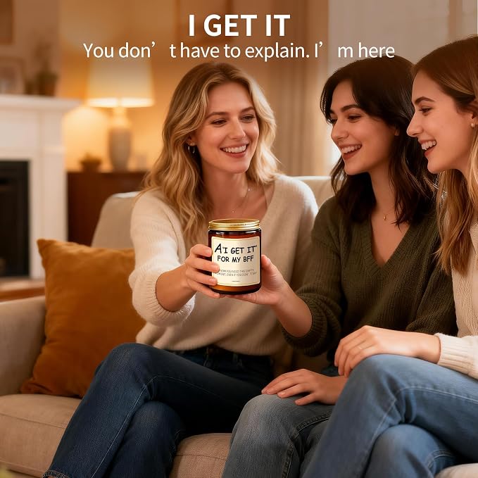 Lavender Candles for Women - 7oz Aromatherapy Soy Candle for Stress Relief, 50H Burn Time, Best Friend Birthday Gifts for Women, Funny Birthday Gifts Candle from You, Friendship Gift for BFF