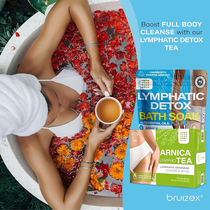 Bruizex Arnica Montana Bath Salts, Epsom Salt Bath Soak for Lymphatic Drainage & Body Detox, Magnesium Bath soak with Essential Oils, Bath Salts for Pain Relief, Swelling & Post Surgery -1 Lb
