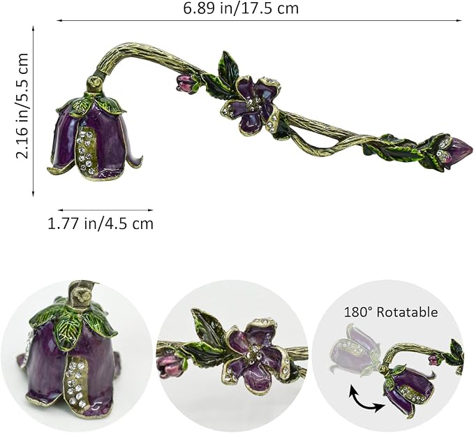 Candle Snuffer, Decorative Candle Extinguisher Snuffer with Long Handle, Vintage Metal Candle Tool for Putting Out Candle Flame Safely (Purple)
