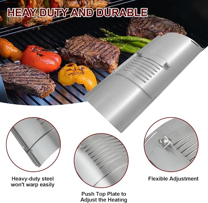 Flame Broiler Kit for Pit Boss PB820/PB850 Series Pellet Grills Flame Broiler Slide Cover and Bottom Kit with Adjusting Handle Pellet Smoker Grill Replacement Parts for Pit Boss 820D3, 850PS2