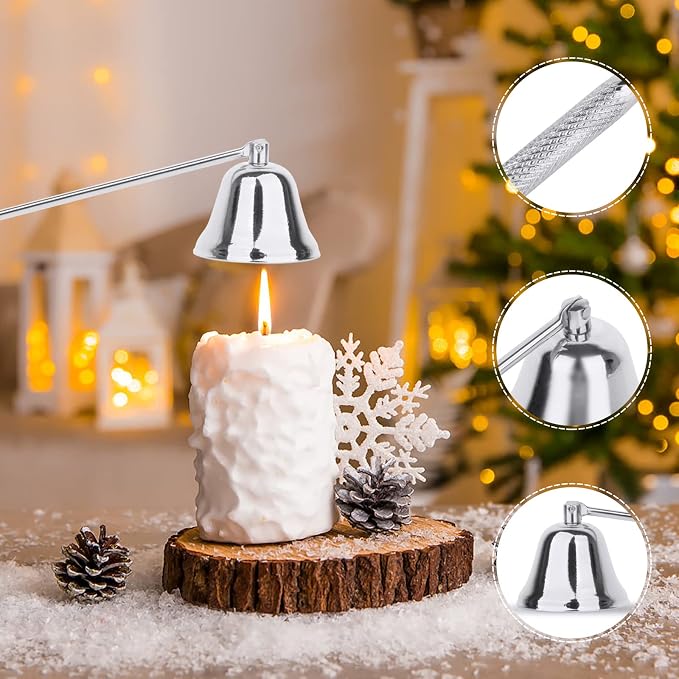 3-in-1 Candle Snuffer Set Candle Wick Trimmer Set - Silver