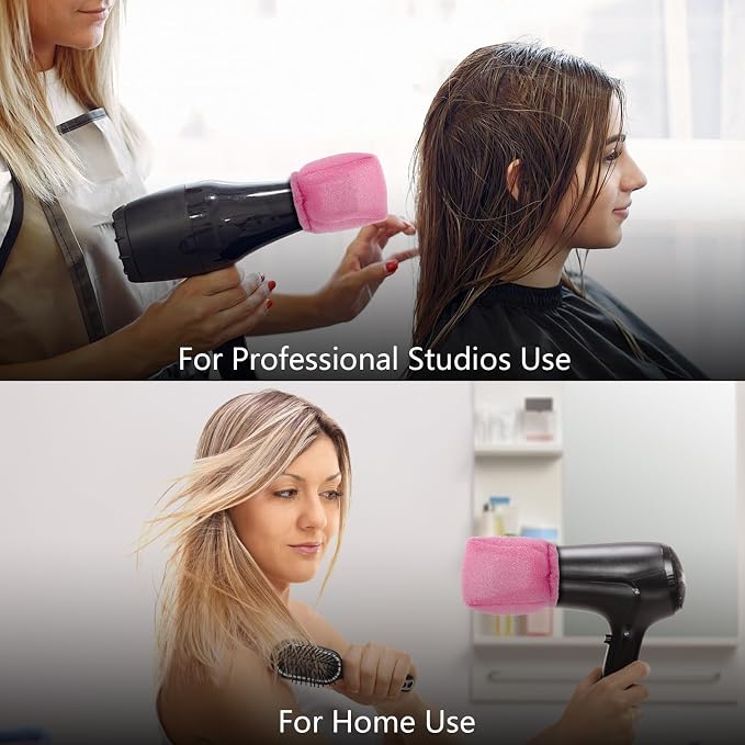 2Pcs Travel Hair Diffuser for Hair Dryer - Compact and Portable (5.12x3.15) Travel Hair Dryer Diffuser Sock‌ Made of Soft, Heat-Resistant and Flexible Foam, Tear-Resistant and Reusable(Pink)