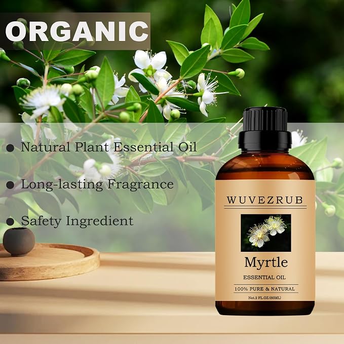 Myrtle Essential Oils, 60ML Pure and Natural Essential Oil for Aromatherapy Diffuser - Myrtle /2 Fl Oz