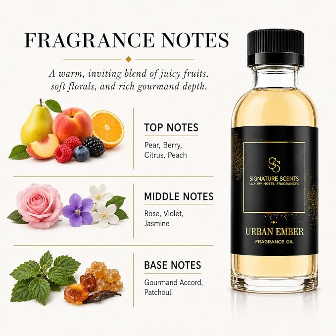 Signature Scents: Luxury Hotel Inspired Fragrance Oils for Diffusers (4.05 Fl Oz, Urban Ember)