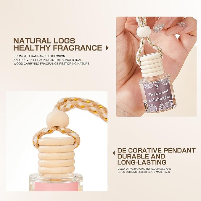 Car Air Freshener Diffuser, Hanging Car Scents Air Freshener, Car Fresheners Long Lasting, Essential Oil Diffuser, Fragrance Oil Air Diffuser, 4pcs