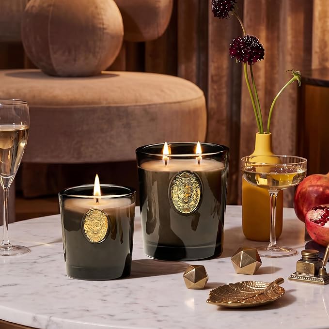 M&SENSE Large Two-Wick Soy Candle | Crisp Chill & Black | 19.8 oz, 120H Burn Time | Luxury Scented Candle for Him,for Relaxation, Gifting, Home Décor | Ideal for Bedroom, Office, Party Ambiance