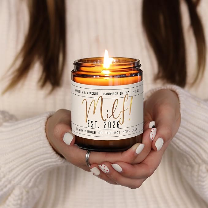 New Mom Gifts for New Mom - 'Est. 2026' Candle, w/Coconut & Vanilla-Infused Essential Oils I Postpartum Gifts for First Time Mommy Push Presents I 50Hr Burn, USA Made