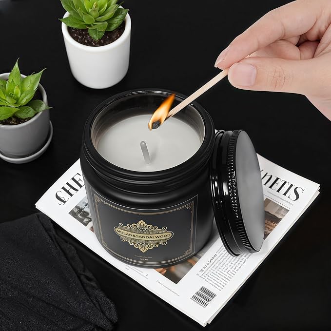 Gifts for Men,6 Pack Scented Candles for Men, Scented Candles Set Soy Candles for Home Him,Father's Day Gifts, Scents of Rosemary/Fresh Rose/Cedar Teak/Grapefruit/Rose & Pomegranate Berry/Fig