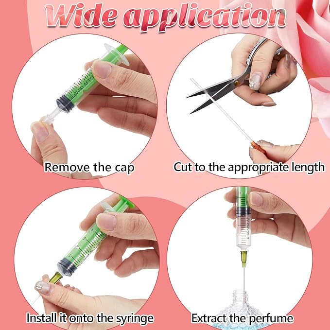 Geiserailie 6 Packs 5ml 10ml Perfume Refill Tools Kit, Perfume Syringe Refill Set with Plastic Tube, Mini Fragrance Transfer Tool for Travel Refillable Liquid, Cologne Fragrance Refilling (Rainbow)