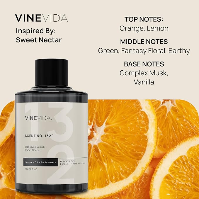 VINEVIDA [16 Oz] Inspired by: Sweet Nectar; Diffuser Oil Refill | Premium Scent Diffuser Oil for Home | Non-Toxic Fragrance