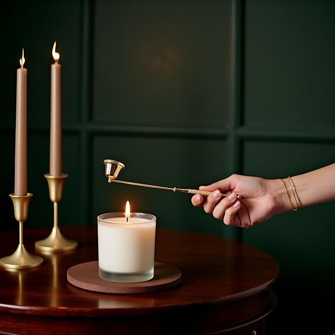 Gold Metal Candle Snuffer Wick Snuffer with Long Handle Candlesnuffers Candle Sleeves Accessories
