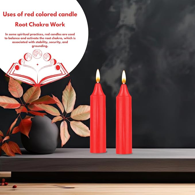 Box of 12 Red Candles |4 inches Dripless Paraffin Wax Candles | Witchcraft Supplies for Your Personal Wiccan Altar, Spells, Charms & Intentions | Witchy Room Decor | Taper Candlesticks