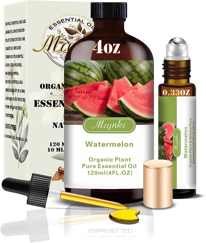 Watermelon Essential Oil, Watermelon Oil for Diffuser, Humidifier, DIY Candle, Soap, Fresh Scent, Summer, Gift Ready,Watermelon Fragrance Oil - MLYNKL Essential Oils (4.33 fl oz / 130ml)