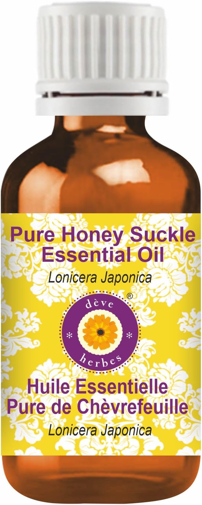 Deve Herbes Pure Honey Suckle Essential Oil (Lonicera Japonica) Steam Distilled 30ml(1oz)