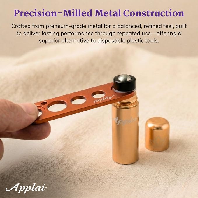 Applairelief - Roll-On Bottle Keys - Essential Oil Roller Ball Remover Tool - Precision Metal Cap Opener for Roller Bottles - Refillable Rollerball Aromatherapy Accessor - Orange