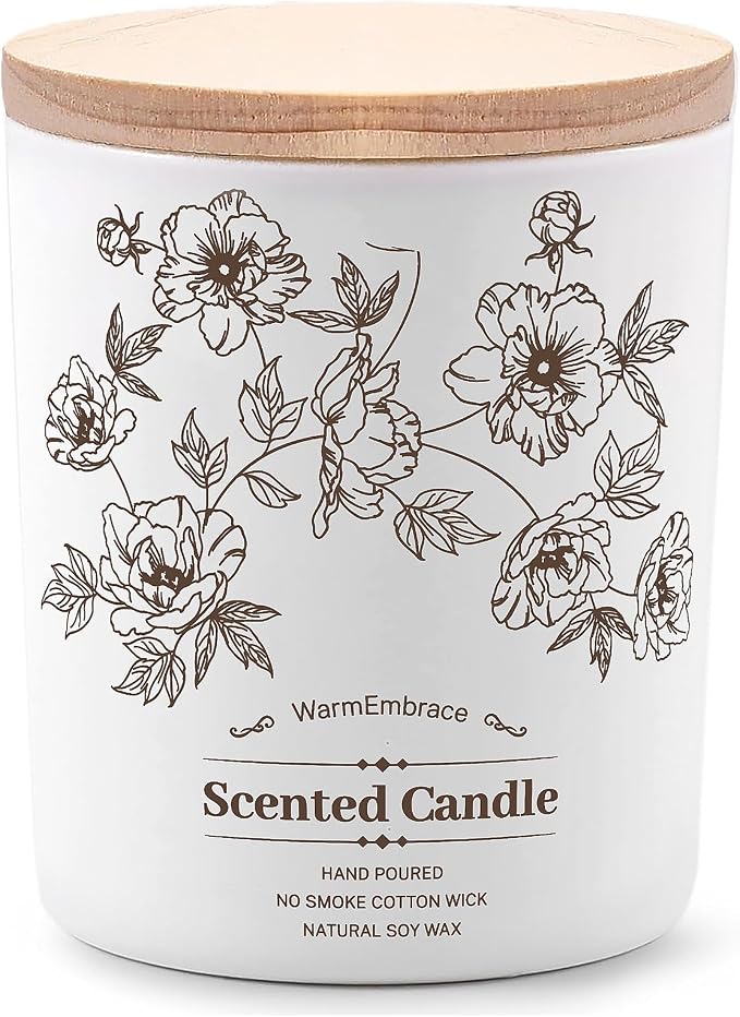 Deluxe Scented Candle for Women & Men, Lavender Soy Wax Candle, 5.2 Oz Jar Candle for Home, Scented-40 Hour Long Lasting Burning, Suitable Present for Thanksgiving, Christmas & Birthday