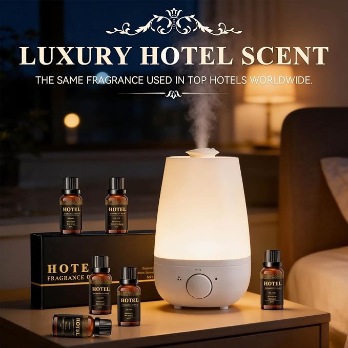 Hotel Diffuser Oil Set - Inspired by My Way, Baccarat, Westin White Tea, Santal, 24k Magic, Ritz-Carlton Hotel Scent Essential Oil Set Large Capacity, 20ml - (Pack of 6)