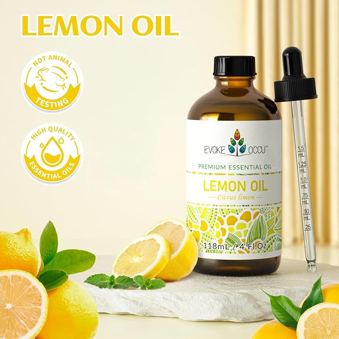 EVOKE OCCU Lemon Essential Oil for Cleansing Skin Home Diffuser Massage - 4 FL Oz