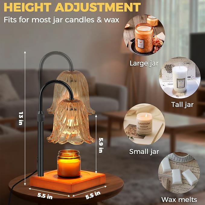 GODONLIF Candle Warmer Lamp with Timer Dimmable, Birthday Gifts for Women Mom, House Warming Gifts New Home Decor, Wax Melt Warmer for Jar Candles