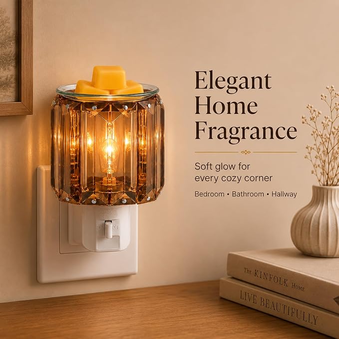 MeplLivs Warmers Pluggable Fragrance Warmer- Decorative Plug-in for Warming Scented Candle (Golden)