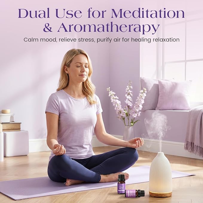 AESHORY Well-Aging Essential Oils Set, 6 Premium Aromatherapy Blend Oils for Diffusers for Home, Self Care & Relaxation Gift for Women, Good Sleep, Stress Reset, Vital Flow, Skin Glow, 6 x 10ML