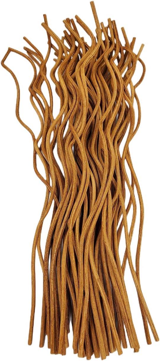 11 inch Wavy Rattan Reed Diffuser Sticks 50PCS Natural Rattan Fragrance Aromatherapy Volatile Replacement RefillEssential Oil Aroma Diffuser Replacements Sticks for own Space (50PCS, Light Brown)