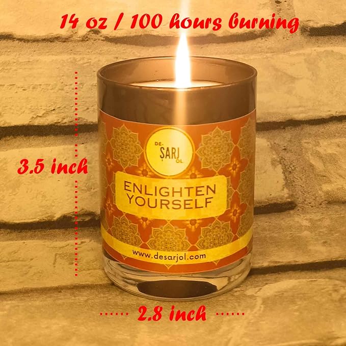 Handmade Glass Ottoman Organic Bath Soap Scent Glass Candle 14oz 100 Hour Long-Burning, Highly Scented, Natural Beeswax & Essential Oils Candle for Home, Stress Relief & Aromatherapy (Red)