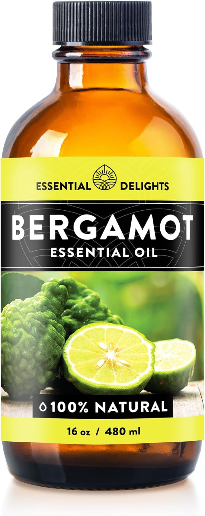 Bergamot Essential Oil by Essential Delights - Premium Grade Essential Oil |Rich Aromatic Oil for Aromatherapy, Soaps, Lotions, & Candles | Vegan & Cruelty Free (16 Fl Oz)