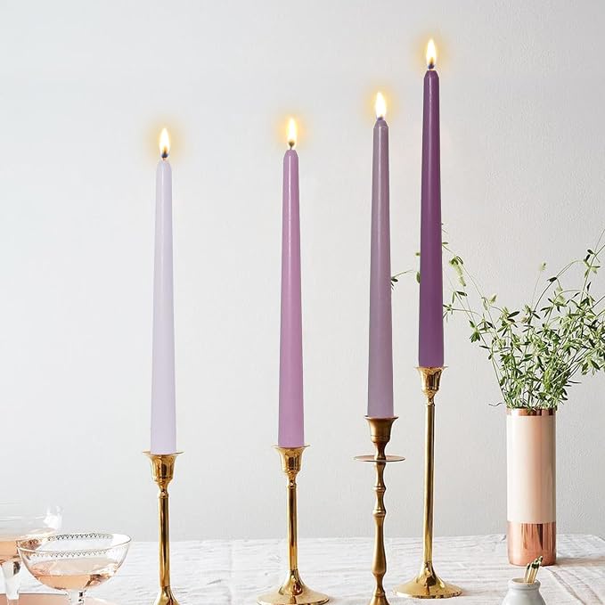Candlesticks Long Taper Candle,Lavender Scented 10 Inches Gradient Purple Candle Sticks Smokeless Tapered Candles for Home Décor Holiday Gifts