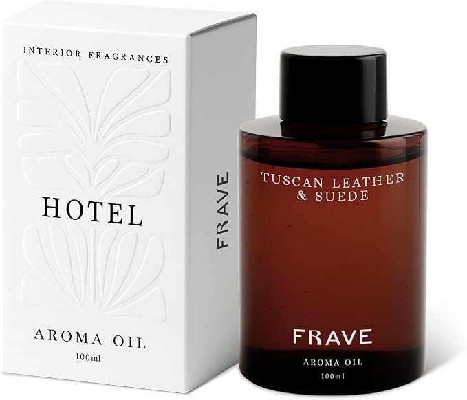 Tuscan Leather & Suede Hotel Diffuser Oil, 100ml, 3.38 oz Aroma Oil, Italian Luxury Craftsmanship Scent, Aromatherapy Refill Fragrance for Waterless Cold Air Diffusers, Home, Office, Hotel
