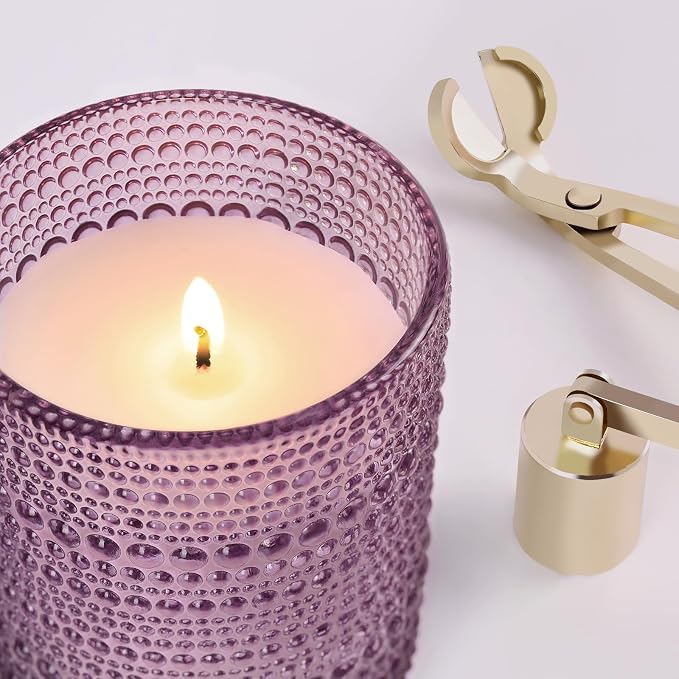 DARJEN Lavender Candles for Home- 6.3oz 42H Natural Soy Wax Aromatherapy Jar Candle with Strong Scent, Decorative Aesthetic Candles for Relax, Bedside, Laundry Room, Luxury Gift for Women